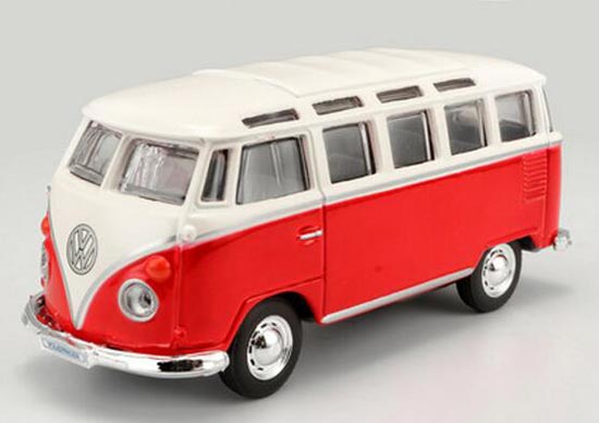 Maisto Volkswagen Van Samba Diecast Toy 1:40 Scale Red / Blue