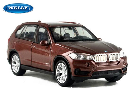 Welly BMW X5 Diecast SUV Toy 1:36 Scale White / Brown