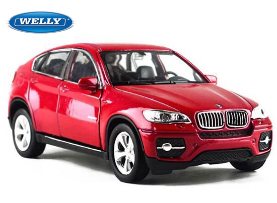 Welly BMW X6 Diecast SUV Toy 1:36 Scale Red / Black