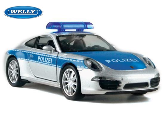 Welly Porsche 911 Carrera S Diecast Police Car Toy 1:36 Scale