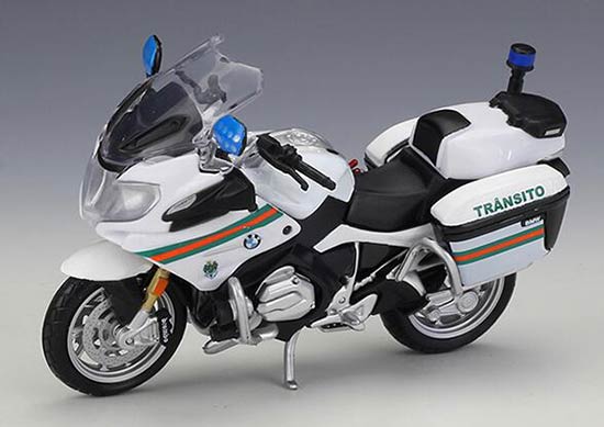 MaiSto BMW R1200 RT Diecast Police Motorcycle Model 1:18 White