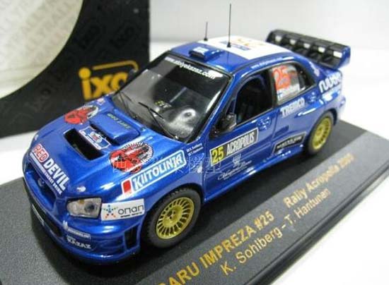 NO.25 IXO Subaru Impreza WRC 2005 Diecast Car Model 1:43 Blue