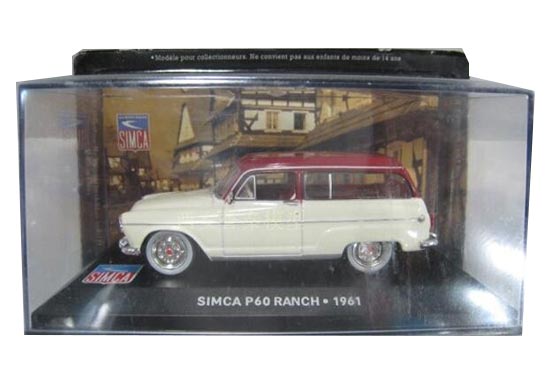 IXO Simca P60 Ranch 1961 Diecast Car Model 1:43 Scale White