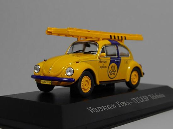 IXO Volkswagen Fusca Diecast Car Model 1:43 Scale Yellow