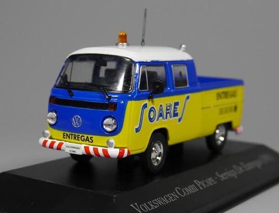 IXO Volkswagen Combi Diecast Van Model 1:43 Blue-Yellow
