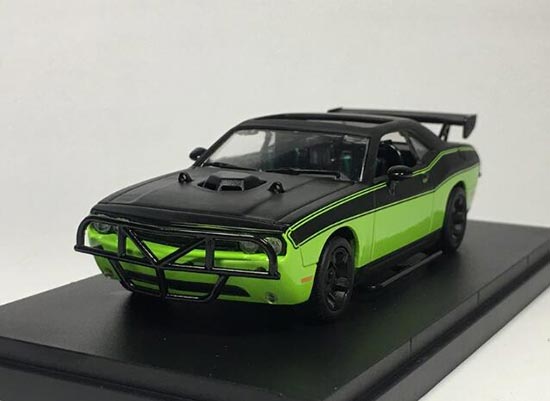 Greenlight Dodge Challenger Diecast Car Model 1:43 Black-Green