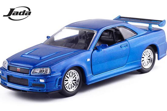 JADA Nissan Skyline GTR R34 Diecast Car Toy 1:32 Blue