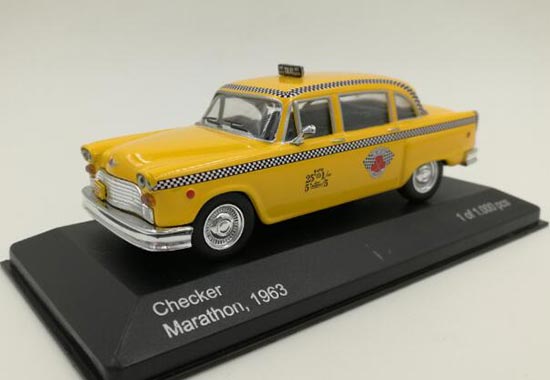 WhiteBox 1963 Checker Marathon Diecast Taxi Car Model Yellow