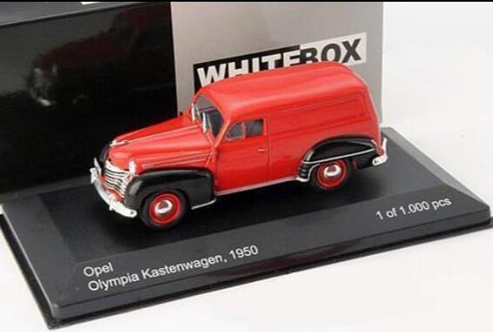 WhiteBox 1950 Opel Olympia Diecast Car Model 1:43 Scale Red