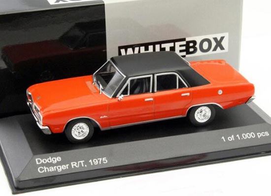 WhiteBox 1975 Dodge Charger R/T Diecast Car Model 1:43 Orange