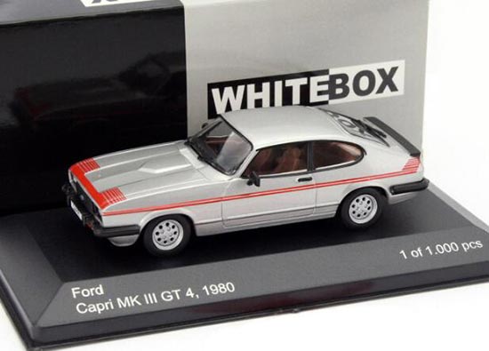 WhiteBox 1980 Ford Capri MK GT 4 Diecast Car Model Silver