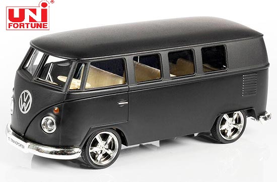 RMZ City Volkswagen T1 Bus Diecast Toy 1:36 Scale Matte Black