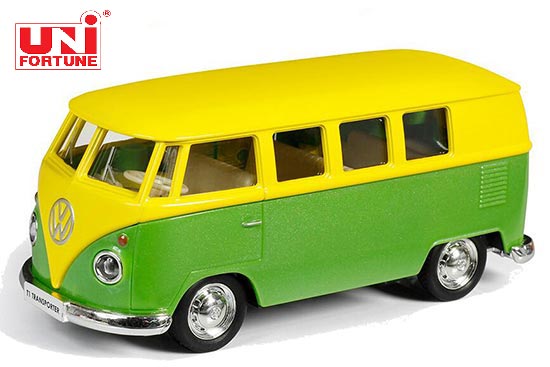 RMZ City Volkswagen T1 Bus Diecast Toy 1:36 Scale Yellow-Green