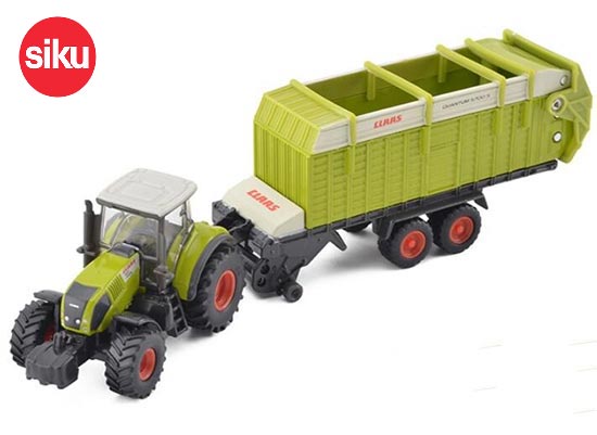 SIKU 1846 Claas Tractor With Forage Wagon Diecast Toy Green