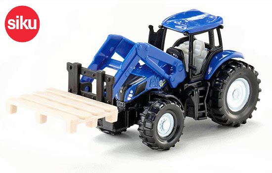 SIKU 1487 New Holland Tractor With Forklift Diecast Toy Blue