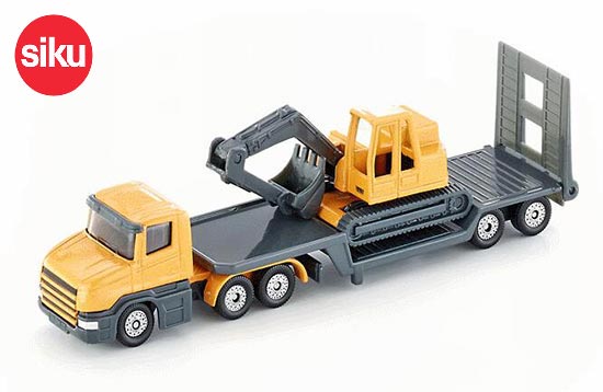 SIKU 1611 Lowbed Truck With Excavator Diecast Toy Yellow