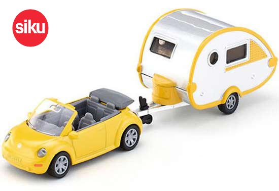 SIKU 1629 Volkswagen Beetle And Motor Homes Trailer Diecast Toy