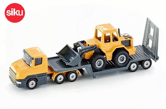 SIKU 1616 Lowbed Truck With Loader Truck Diecast Toy Yellow