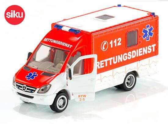 SIKU 2108 Mercedes Benz Ambulance Van Diecast Toy Red-White