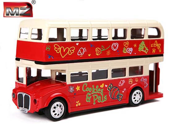 MZ London Double Decker Bus Diecast Toy Red
