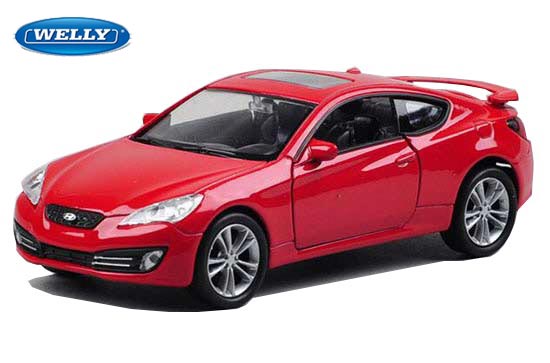 Welly Hyundai Genesis Coupe Diecast Car Toy 1:36 Scale Red