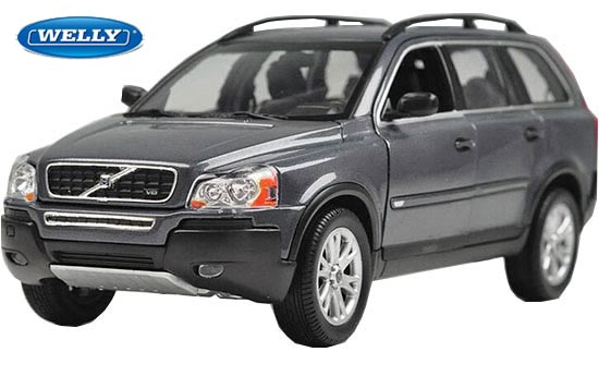 Welly Volvo XC90 V8 Diecast Model 1:18 Scale Gray / Wine Red