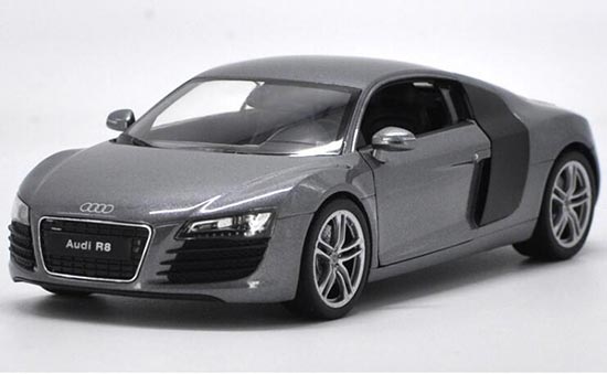 Welly Audi R8 Diecast Car Model 1:24 Scale Gray / Red / Pink
