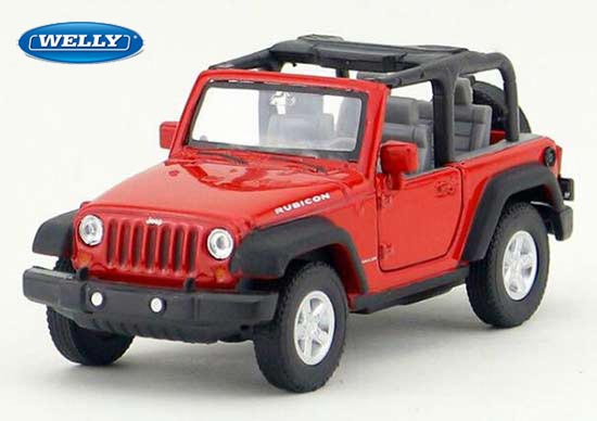 Welly Jeep Wrangler Rubicon Diecast Car Toy 1:36 Scale Red