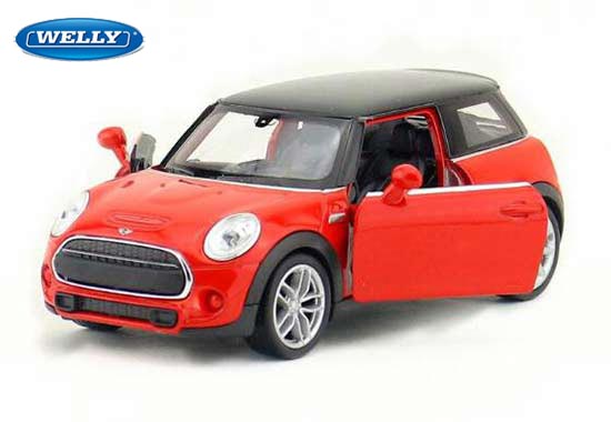 Welly Mini Cooper Hatch Diecast Car Toy Red 1:36 Scale