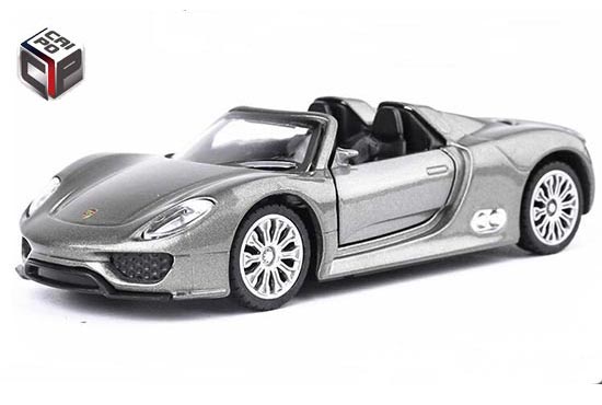 CaiPo Porsche 918 Spyder Diecast Car Toy Gray 1:43 Scale
