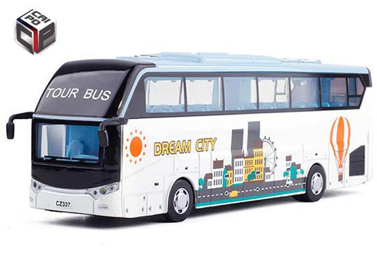 CaiPo Coach Bus Diecast Toy Green / White Dream City Painting