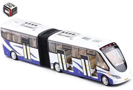 CaiPo City Articulated Bus Diecast Toy Blue-White