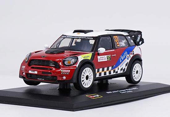NO.37 Bburago Mini Cooper WRC Diecast Car Model 1:32 Scale