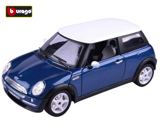 Bburago Mini Cooper Diecast Car Model 1:24 Scale Red / Blue