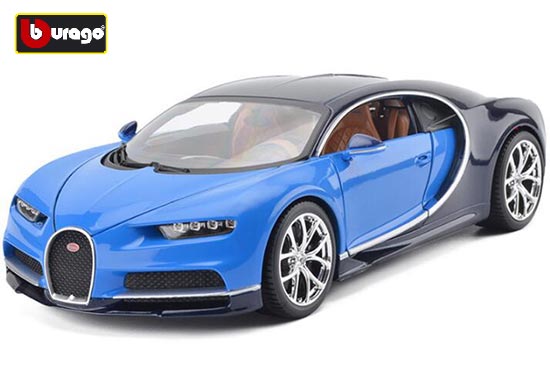 Bburago Bugatti Chiron Diecast Car Model 1:18 Scale Red / Blue