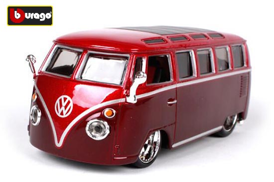 Bburago Volkswagen Van Samba Diecast Model 1:32 Red / Yellow