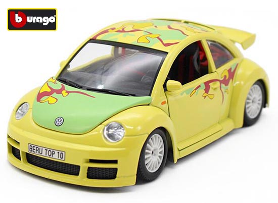 Bburago Volkswagen New Beetle Cup Diecast Car Model Yellow