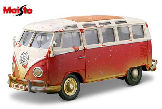 Maisto Volkswagen Van Samba Diecast Model 1:25 Muddy Painting