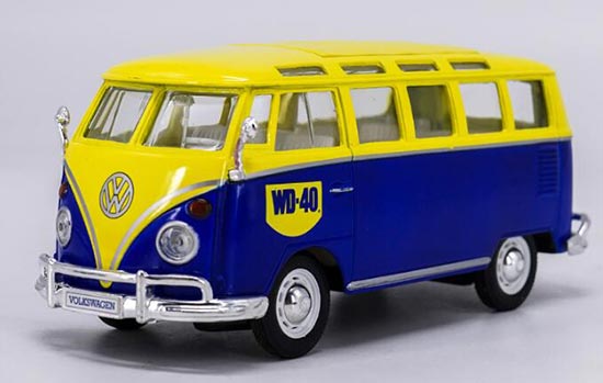 Maisto Volkswagen Van Samba Diecast Model 1:25 Blue-Yellow