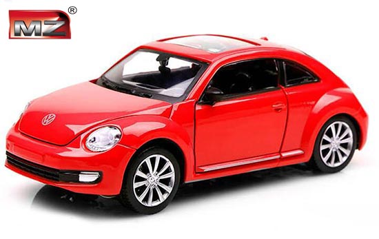 MZ Volkswagen New Beetle Diecast Car Toy 1:28 Red /Green /Pink