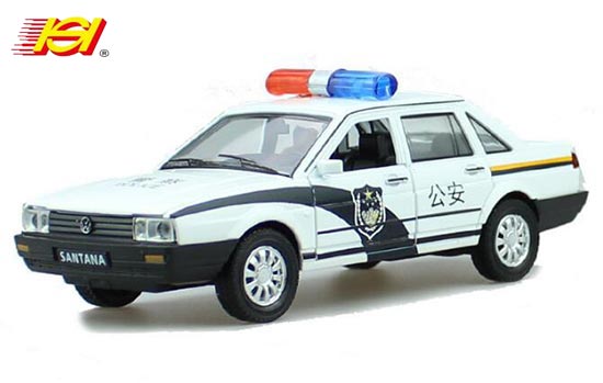 SH Volkswagen Santana Diecast Police Car Toy 1:32 Scale White