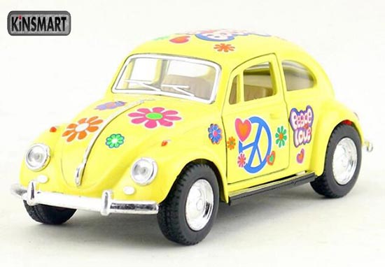 Kinsmart Volkswagen Beetle Diecast Car Toy 1:32 Flower Painting