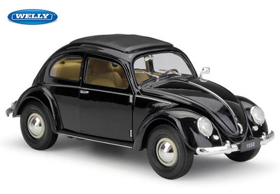 Welly Volkswagen Classic Beetle Diecast Car Model 1:18 Black
