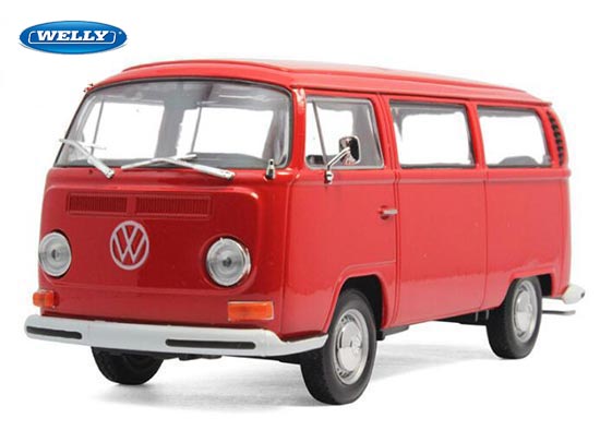 Welly 1972 Volkswagen T2 Diecast Bus Model 1:24 Scale Red