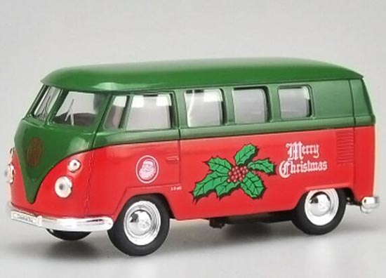 Welly Volkswagen T1 Bus Diecast Toy 1:36 Scale Merry Christmas