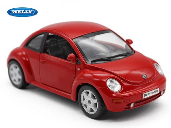 Welly Volkswagen New Beetle Diecast Car Model 1:24 Red / Yellow