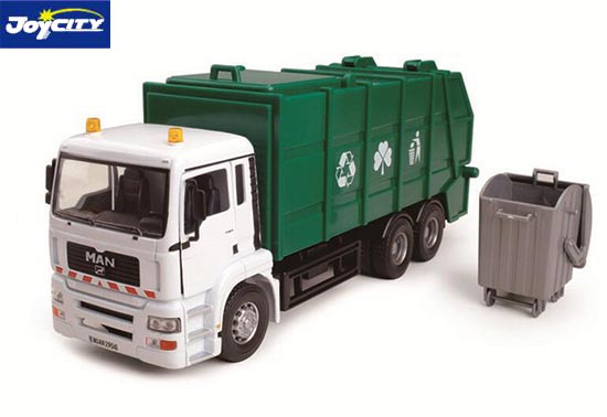 TB MAN Garbage Truck Diecast Dump Truck Toy 1:32 Scale Green 