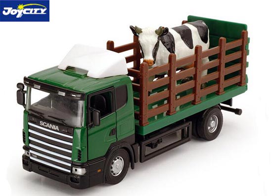 TB Scania Cow Transport Truck Diecast Toy 1:43 Scale Green
