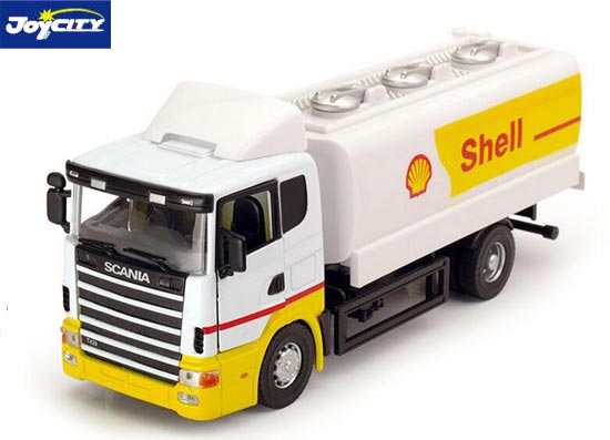 TB Scania Oil Tank Truck Diecast Toy 1:43 Scale White-Yellow