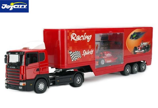 TB Scania Semi Truck Diecast Car Transport Toy 1:43 Red / White